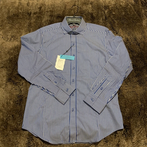 Robert Graham Men's Blue Luther Tailored Fit - Picture 3 of 6